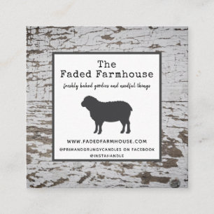 Chippy Wood Distressed Farmhouse Style  Square Bus Business Card