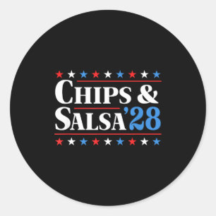Chips And Salsa 2028 Funny Presidential Election 2 Classic Round Sticker