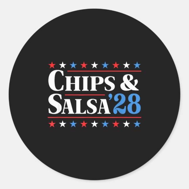 Chips And Salsa 2028 Funny Presidential Election 2 Classic Round Sticker (Front)