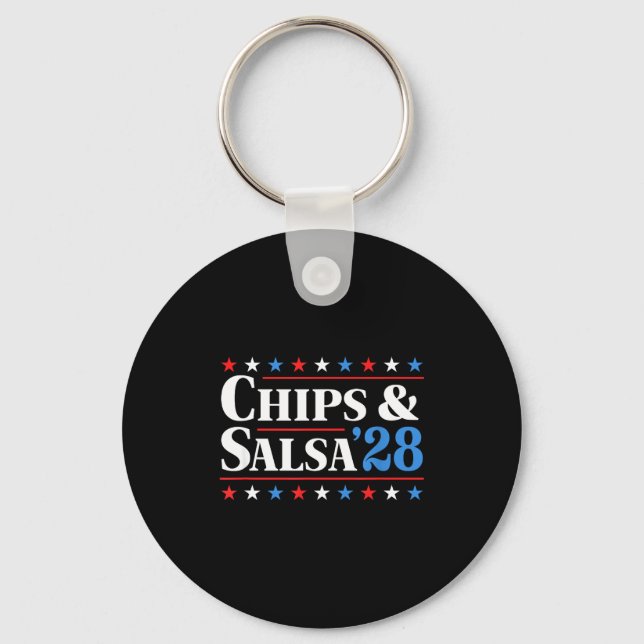 Chips And Salsa 2028 Funny Presidential Election 2 Key Ring (Front)