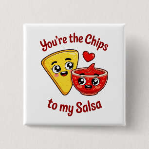 Chips and Salsa card 15 Cm Square Badge