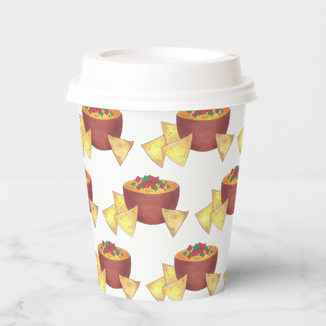 Chips Chilli Con Queso Blanco Nachos Cheese Dip Paper Cups (Front)