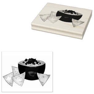 Chips Chilli Con Queso Blanco Nachos Cheese Dip Rubber Stamp