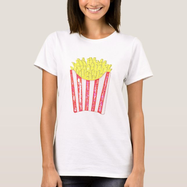Chips French Fries Personalised Gift T-Shirt (Front)