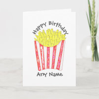 Chips Fries Happy Birthday Custom Name