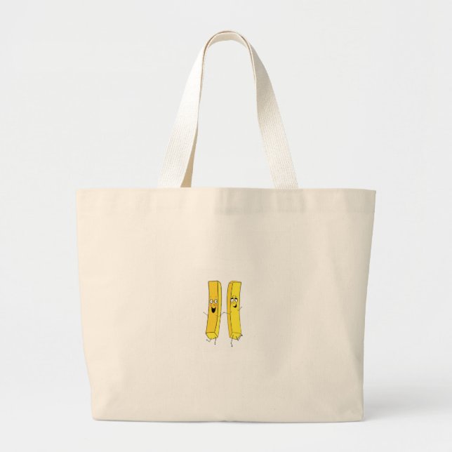Chips, fries themed large tote bag (Front)