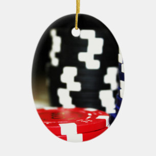 Chips Gambling Casino Win Game Luck Risk Bet Ceramic Ornament