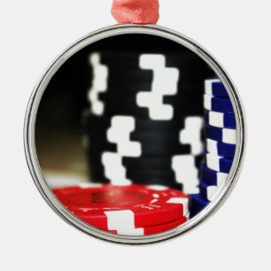 Chips Gambling Casino Win Game Luck Risk Bet Metal Ornament