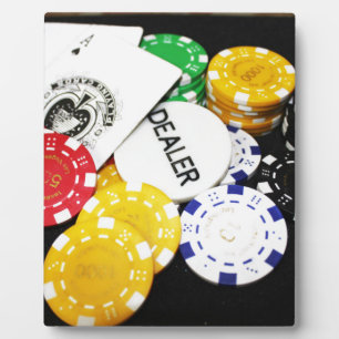 Chips Gambling Casino Win Game Luck Risk Bet Plaque