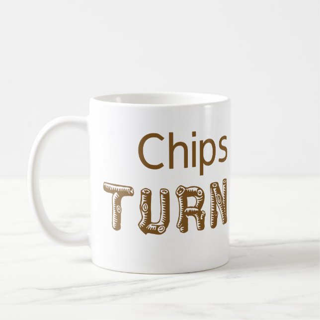 Chips Happen Woodturning Mug (Left)