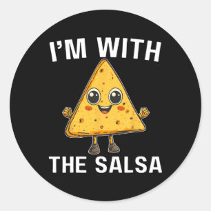 Chips I'm With Salsa Halloween Costumes Cinco De M Classic Round Sticker