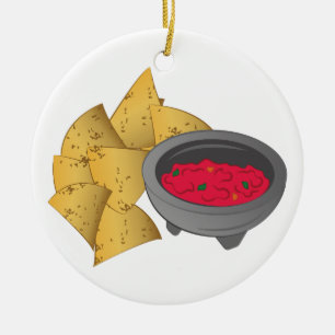Chips & Salsa Ceramic Ornament