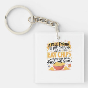 Chips & True Friends Key Ring