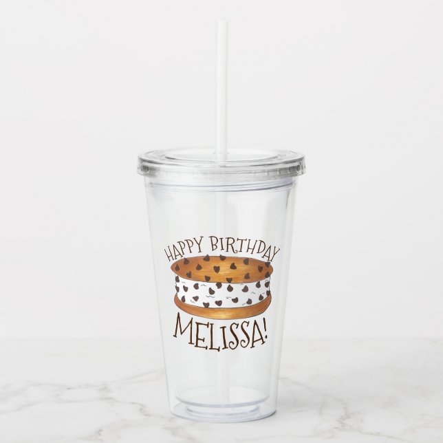 Chipwich Chocolate Chip Cookie Ice Cream Sandwich Acrylic Tumbler (Front)