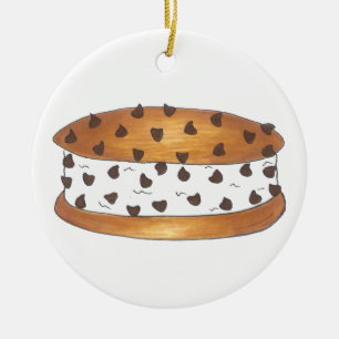 Chipwich Chocolate Chip Cookie Ice Cream Sandwich Ceramic Ornament