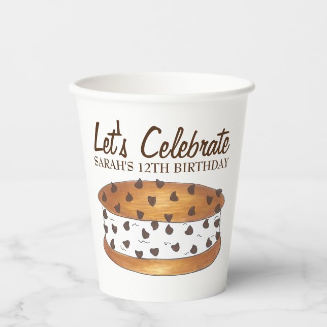 Chipwich Chocolate Chip Cookie Ice Cream Sandwich Paper Cups (Front)