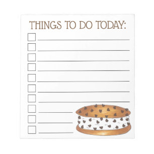 Chipwich Ice Cream Sandwich Things To Do List Notepad