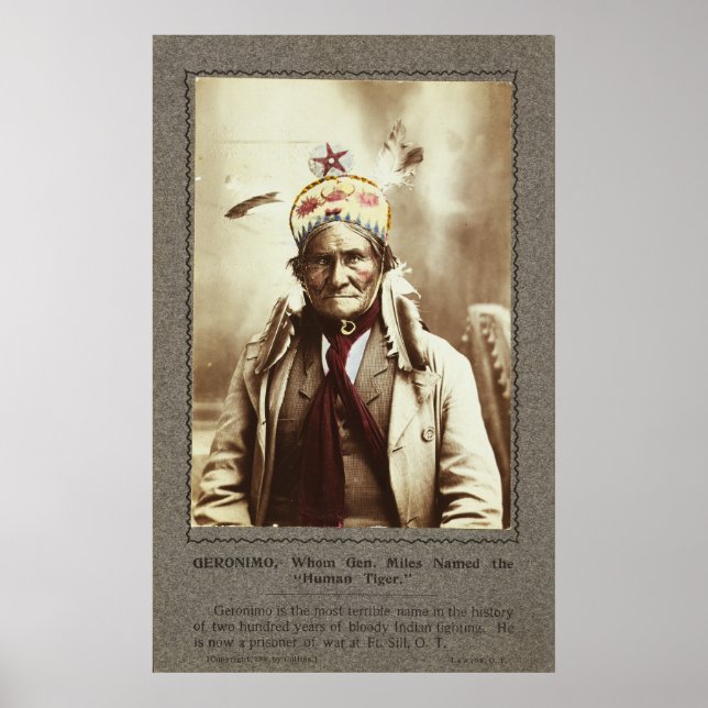 Chiricahua Apache Indian Leader Geronimo Portrait Poster (Front)