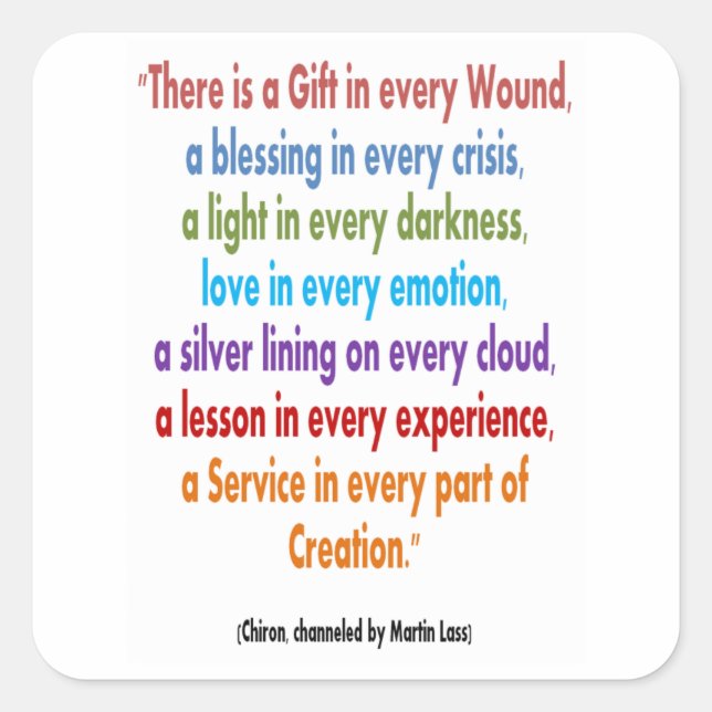 CHIRON Chennel : Wisdom Words KEEP at your DESK Square Sticker (Front)