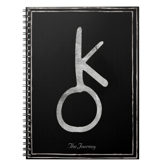 Chiron hammered silver stylised solar system notebook (Front)