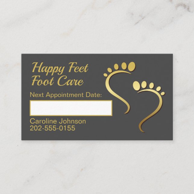 Chiropodist Podiatrist Pedicure Appointment Business Card (Front)