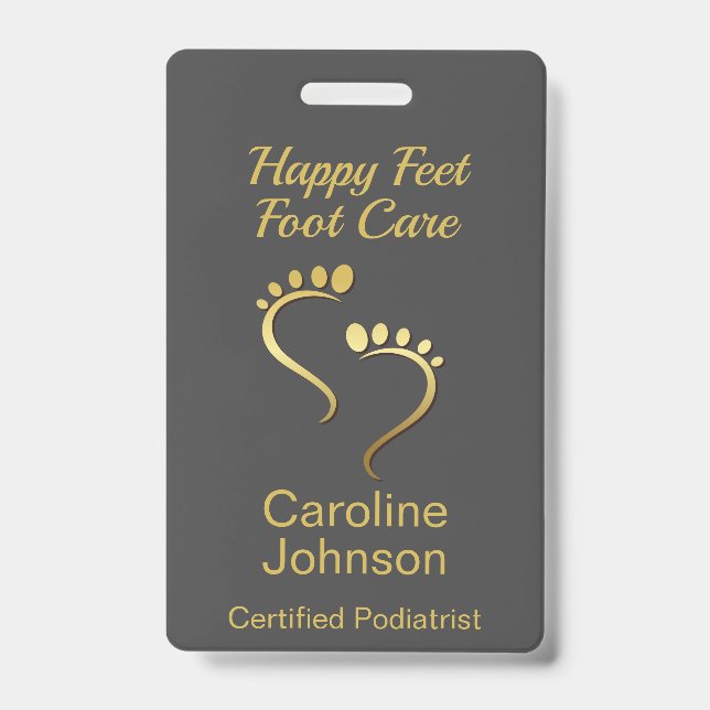Chiropodist Podiatrist Pedicure Foot Care Business ID Badge (Front)