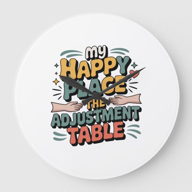 Chiropractic Adjustment Bliss for Back Pain Relief Large Clock (Front)