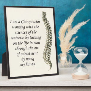 Chiropractic Adjustment by Hand Easel Plaque