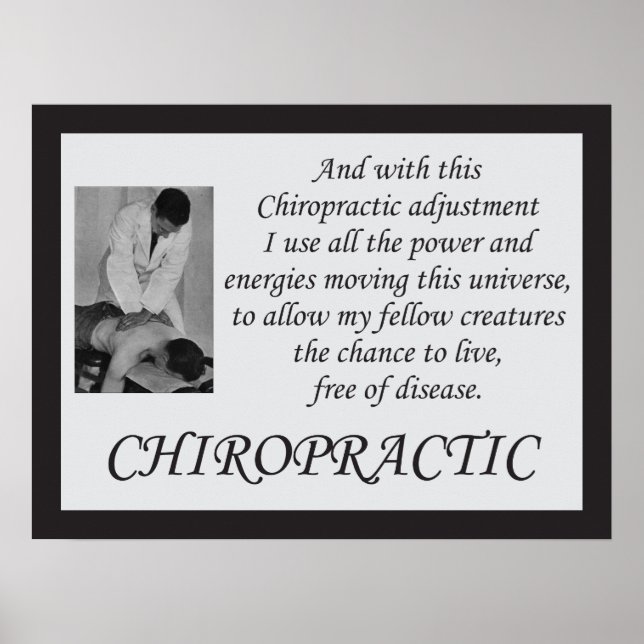 Chiropractic Adjustment Quotes Sayings Poster (Front)