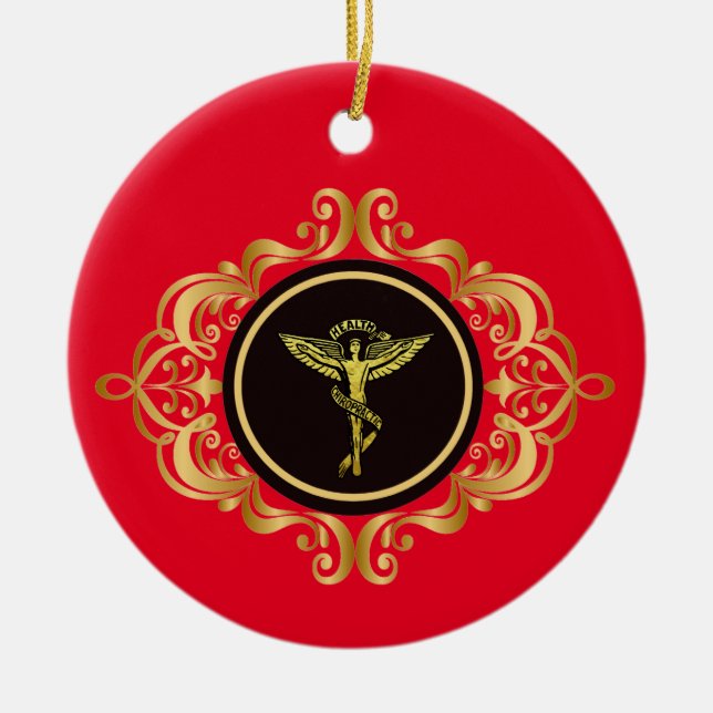 Chiropractic Angel Medical Symbol Xmas Ornament (Front)