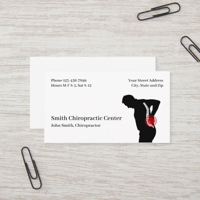 Chiropractic Chiropractic Clinic Business Card (Front/Back In Situ)
