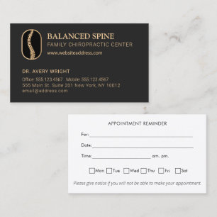Chiropractic Chiropractor Appointment Black Business Card
