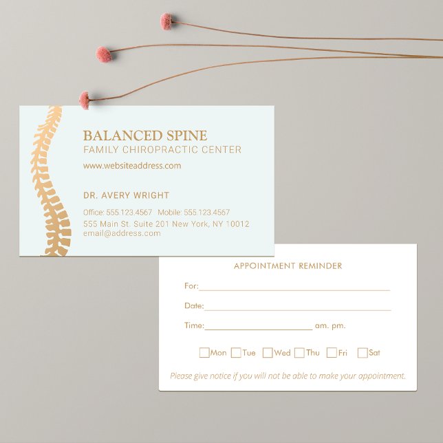 Chiropractic Chiropractor Appointment Reminder Bus Business Card (Creator Uploaded)