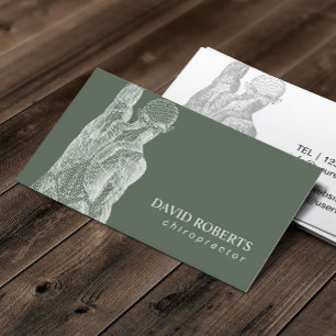 Chiropractic Chiropractor Massage Spa Sage Green Business Card
