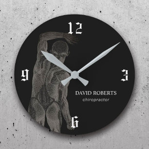 Chiropractic Chiropractor Massage Spa Therapist Round Clock
