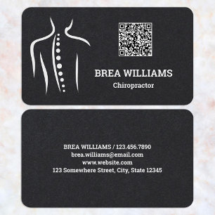 Chiropractic Chiropractor Massage Therapist QR Business Card