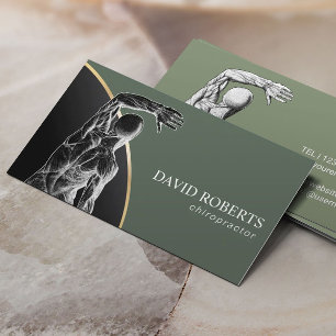 Chiropractic Chiropractor Spine Adjust Sage Green Business Card