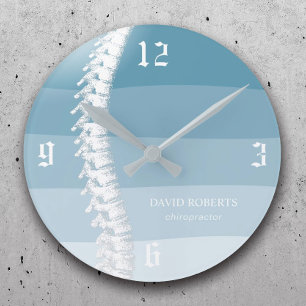 Chiropractic Chiropractor Spine Therapist Blue Round Clock