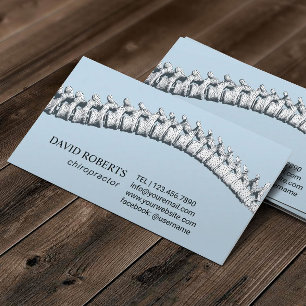 Chiropractic Chiropractor Therapist Plain Blue Appointment Card