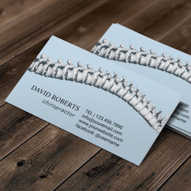 Chiropractic Chiropractor Therapist Plain Blue Appointment Card (Creator Uploaded)