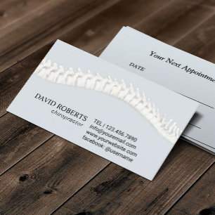 Chiropractic Chiropractor Therapist Spine Adjust Appointment Card