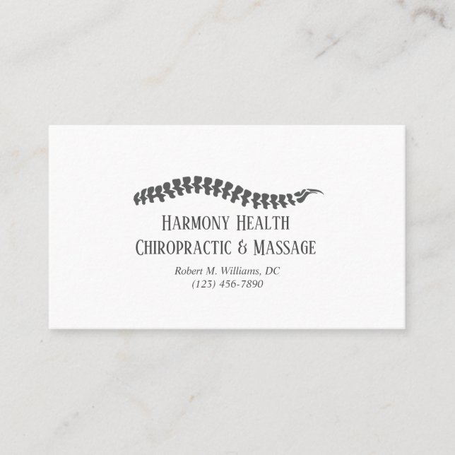 Chiropractic Clinic Health & Wellness Business Card (Front)