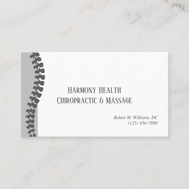 Chiropractic Clinic Health & Wellness Business Card (Front)