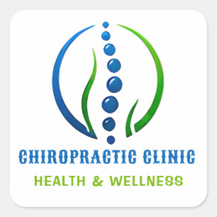 🦴 Chiropractic Clinic Logo Spine Care Centre 💙 Square Sticker