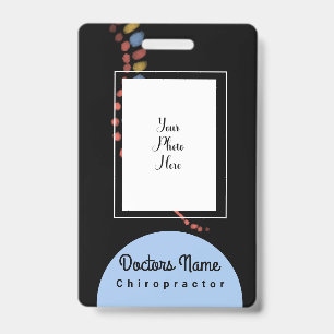 Chiropractic Doctor Chiropractor Watercolor Spine ID Badge