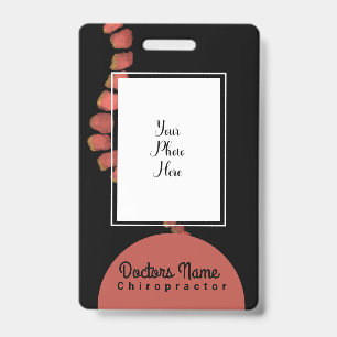 Chiropractic Doctor Chiropractor Watercolor Spine ID Badge