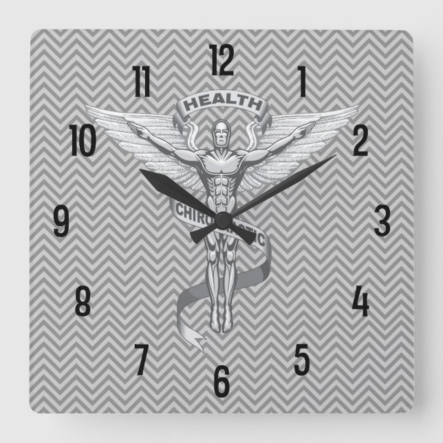 Chiropractic Emblem Logo Wall Clock (Front)