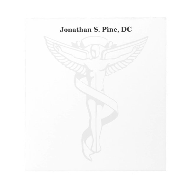 Chiropractic Emblem Personalised Notepad (Front)