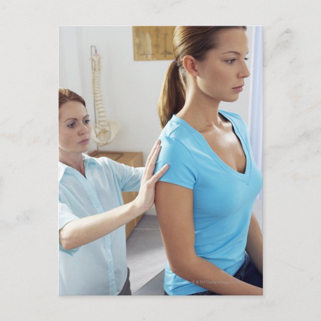 Chiropractic examination of the thoracic spine. postcard (Front)