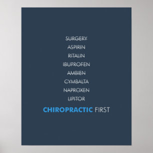 Chiropractic first poster - dark blue